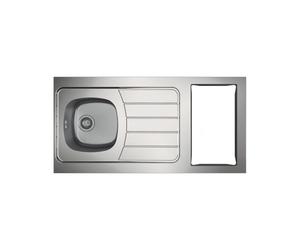Evier Recouvrement Iseo Inox 1 Cuve 1 égouttoir - Avec Découpe Domino 100x60 - Moderna