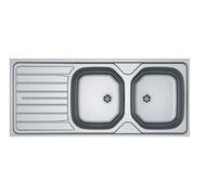 Franke Évier RENOVA inox à encastrer 2 cuves avec égouttoir 116 x 50 cm 898311
