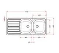 Franke Évier RENOVA inox à encastrer 2 cuves avec égouttoir 116 x 50 cm 898311