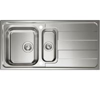 Evier RIVA 4 avecrotative excentrée et bac à / Evier en inox / CONTURA / Découpe 975 x 475 mm