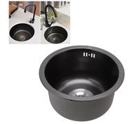 Évier rond de cuisine Mini évier de cuisine rond barre en acier inoxydable bassin rond avec raccord de tuyau de vidange évier rond de barre de 30 cm de diamètre C