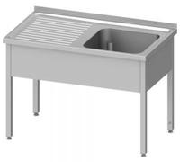 Evier sans fond 1100x700x850 mm, avec une cuve à droite, avec rebord, soudé
