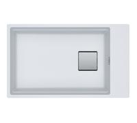 Évier sous-plan - Franke - Grande cuve 76x46 cm - Fragranit - Blanc artic - Sans égouttoir - Vidage manuel - Bonde 90 mm