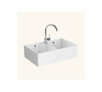 Evier timbre d'office céramique blanc BELFAST 2 bacs