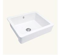 Evier timbre d'office céramique blanc SABOR 1 bac 615x485