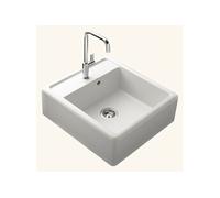 Evier timbre d'office granit blanc grisé KIWI 1 bac 595x630