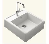 Évier timbre d'office granit blanc grisé Kümbad KIWI 1 bac 595x630 630x595