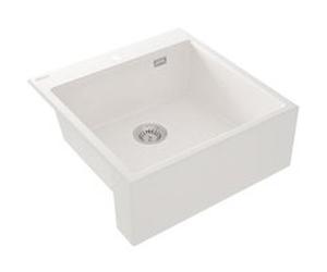 Évier timbre d'office granit blanc mat Deante ERIDAN 1 bac 600x610 blanc G