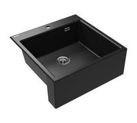 Évier timbre d'office granit noir Deante ERIDAN 1 bac 600x610 Noir