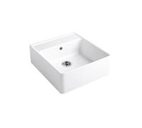 Evier timbre office VILLEROY ET BOCH Tradition 1 bac Blanc CeramicPlus avec vidage automatique