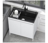Évier Utilitaire Autoportant Qualité Commerciale, Acier Inoxydable et Aluminium, avec Robinet et Panier pour Garage/Cuisine/Patio