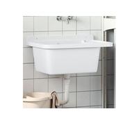 Evier utilitaire pour montage murale blanc 60x40x28 cm résine