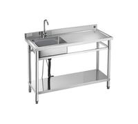 Evier utilitaire SucceBuy Acier inoxydable Argent 120x50x94cm SS1200-1