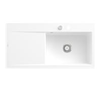Évier Villeroy et Boch Subway Style 60 336102RW à droite, avec garniture de vidage , vidage automatique, 1000 x 510 mm, blanc pierre CeramicPlus