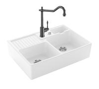 Evier VILLEROY ET BOCH Timbre d'office Tradition 2 bacs vidage auto + Robinet de cuisine Avia 2.0 Anthracite