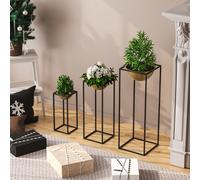 Evila Originals, GED-019-A, Pot décoratif, noir, 100 % METAL, 28 x 28 x 80 cm