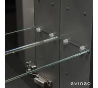 evineo ineo | ineo PRO Set d’étagères en verre pour armoire de toilette, BL000552,