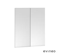 evineo ineo | ineo PRO Set de façade avec miroir pour armoire de toilette avec 2 portes, BL000055,