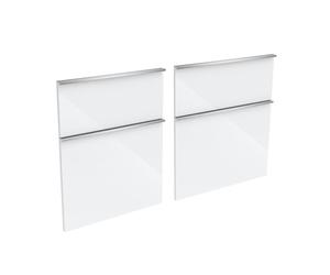 evineo ineo4 Façades de tiroirs de meuble bas 140 cm, pour système de tiroirs Hettich, 4 tiroirs, pour poignées baguettes, BL000417,