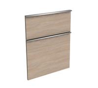 evineo ineo4 Façades de tiroirs de meuble bas 60 cm, pour système de tiroirs Hettich, 2 tiroirs, pour poignées baguettes, BL000375,
