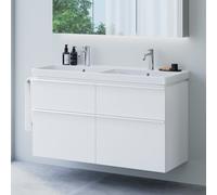 evineo ineo4 Meuble bas l: 118 cm, 4 tiroirs, avec poignée, pour lavabo double Villeroy & Boch Avento,, BE0811WM,