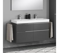 evineo ineo4 Meuble bas l: 119 cm, 4 tiroirs, avec poignée, pour lavabo double Geberit iCon & Acanto,, BE0223AN,