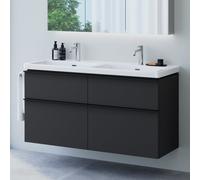 evineo ineo4 Meuble bas l: 128 cm, 4 tiroirs, avec poignée, pour lavabo double Villeroy & Boch Subway 3.0,, BE0812BM,