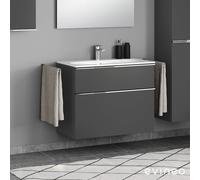 evineo ineo4 Meuble bas l: 89 cm, 2 tiroirs, avec poignée, pour lavabo Geberit Acanto Slim,, BE0228AN,