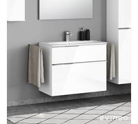 evineo ineo4 Meuble bas l: 89 cm, 2 tiroirs, avec poignée, pour lavabo Geberit Acanto Slim,, BE0228WH,