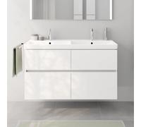 evineo ineo5 evo Meuble bas l: 118 cm, 4 tiroirs, avec poignée encastrée, pour lavabo double Villeroy & Boch Avento,, BE0726WM,