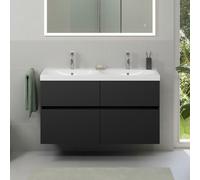 evineo ineo5 evo Meuble bas l: 119 cm, 4 tiroirs, avec poignée encastrée, pour double vasque Geberit iCon & Acanto,, BE0980BM,