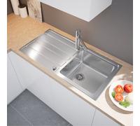 evineo m40 Évier de cuisine avec surface de dépose latérale l: 100 P: 50 cm, EV2005,