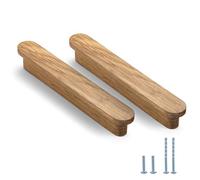 Evionlin - Lot de 4 poignées en bois de hêtre de 320 mm pour placard de cuisine, meubles, commode, garde-robe, tiroirs