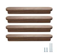 Evionlin Lot de 4 Poignées en noyer de 19,8 cm de large pour armoire, porte de placard, tiroir, porte - Poignée de tirage en bois élargie