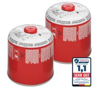 Cartouches de gaz butane 500g, cartouche à vis avec gaz butane/propane 899 ml, cartouche de gaz conforme à la norme EN 417, cartouche à valve avec fermeture à vis, cartouche de gaz de camping (2X)