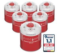EVOCAMP 6X cartouche de gaz propane butane 450g, cartouche à vis avec filetage européen 7/16", bouteille de gaz 809ml, bonbonne de gaz utilisable pour les grills Weber séries Q100/1200