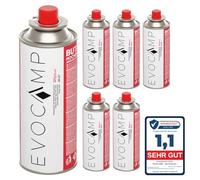 EVOCAMP Bouteilles de gaz Butane 227g pour réchaud de Camping, Chauffage au gaz ou brûleur de Mauvaises Herbes, Cartouche de gaz Type MSF-1a, pressurisée Universelle (6X)