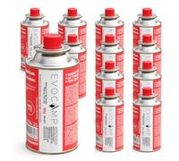 EVOCAMP Cartouche de gaz 120 g Lot de 12, Ultra-légère avec Valve à baïonnette MSF-1a pour Camping, Trekking et randonnée