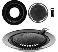 EVOCAMP Plaque de gril pour réchaud à gaz ronde 32 cm, poêle à griller antiadhésive, BBQ Accessoires de camping