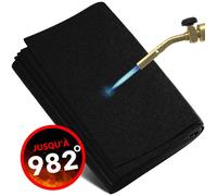 EVOCAMP tapis ignifuge 200x200 cm - tapis de protection sol pour cheminée, barbecue, plaque anti-feu - résiste à 982 °C