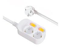 EVOELEC Sinzeln Bloc multiprise commutable avec protection contre les surintensités 16 A 250 V (1,5 m, 2 compartiments)