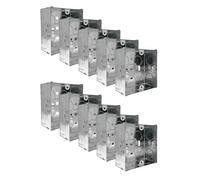 Evoges Boîtier arrière simple en métal, 35 mm, 1 bande, 1 mm d'épaisseur pour prises électriques, norme BS4662, interrupteurs de 20 mm et 25 mm, cosse réglable, terminal en laiton (10)