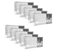 Evoges Double boîtier arrière en métal, 35 mm, 2 voies, 1 mm d'épaisseur pour prises électriques, norme BS4662, Knockouts 20 mm et 25 mm, cosse réglable, terminal en laiton (10)