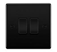 Evoges Interrupteur 2 voies 10AX SP Noir brillant Résistant à la chaleur | Construction thermodurcissable durable avec vis de fixation et bouchons à vis pour une finition soignée - Idéal pour les