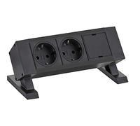 EVOline Dock Square 2 prises Schuko 1 module vide Noir