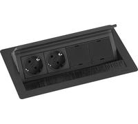 Evoline Flip Top Push Data M bloc multiprise, 2 emplacements de modules libres, noir