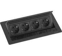 Evoline Flip Top Push M prise encastrée 4x, 230V - 3500W, noir