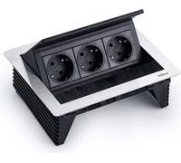 EVOline FlipTop Push Multiprise VDE 3x, escamotable / Prise multiple / Distributeur de prises