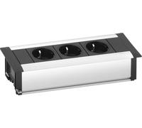 Evoline Frame-Dock bloc multiprise encastrable 3 prises Schuko Alu