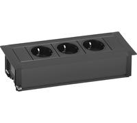 Evoline Frame-Dock bloc multiprise encastrable 3 prises Schuko noir